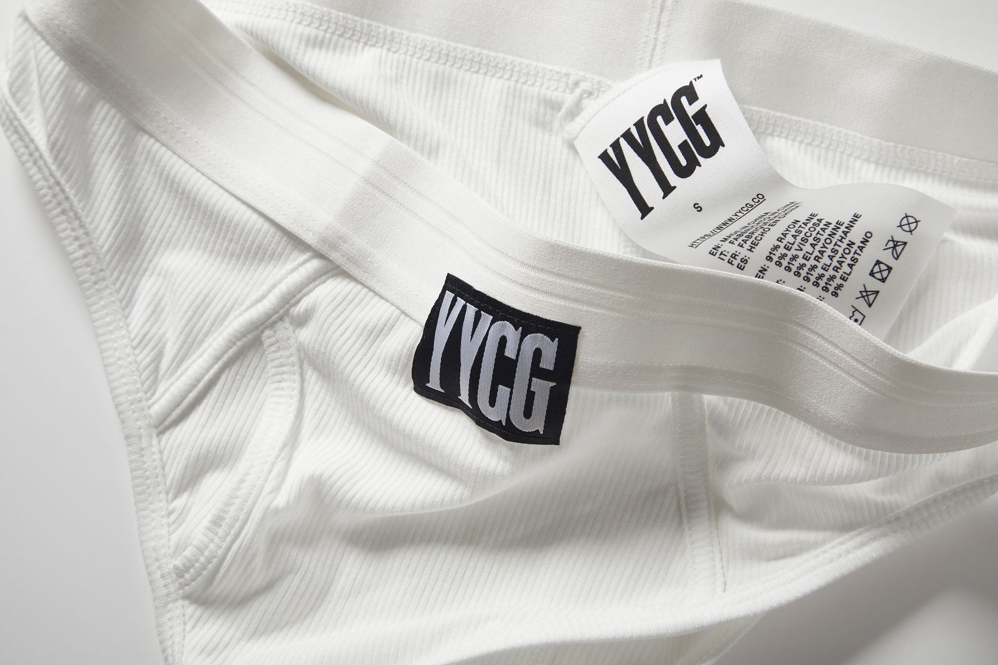 YYCG women's ribbed boy brief in white black gray – soft rayon stretch underwear
