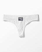 YYCG women's ribbed thong in white black gray – breathable rayon stretch underwear