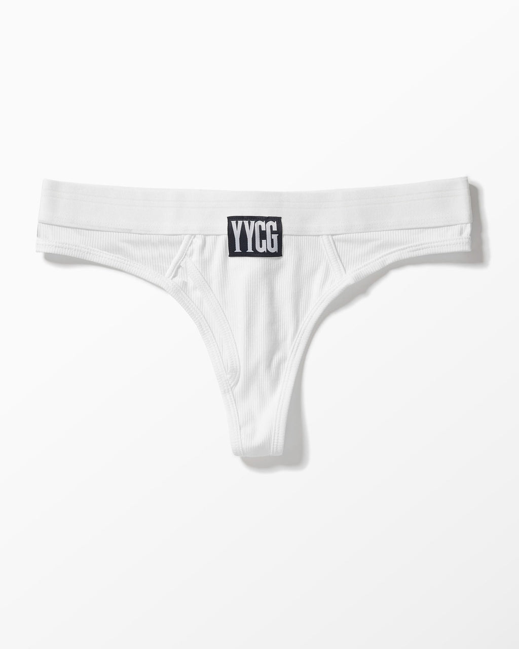 YYCG women's ribbed thong in gray white black – silky no-VPL rayon underwear