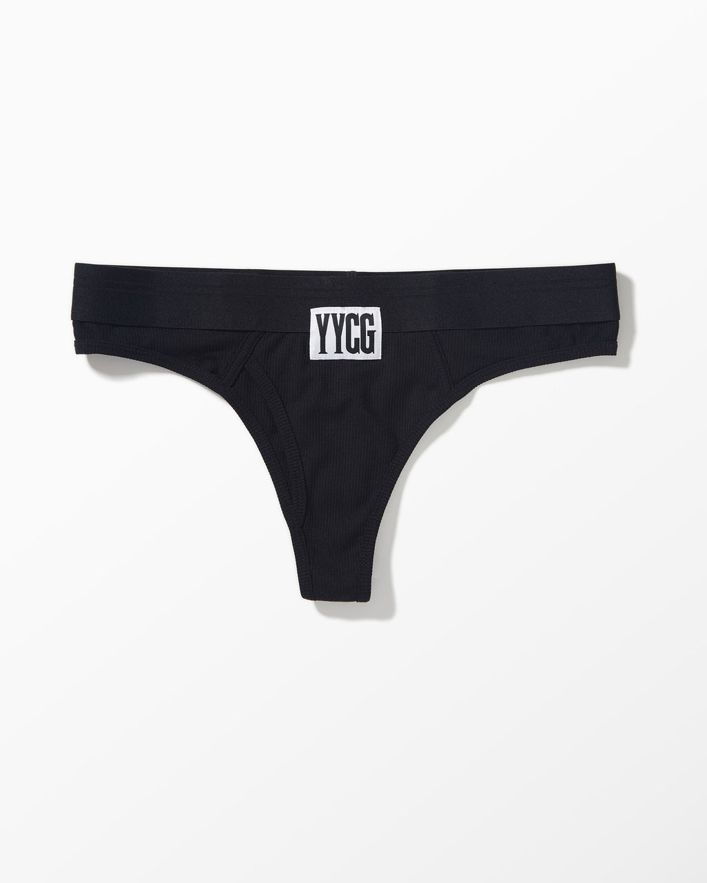YYCG women's ribbed thong in gray white black – silky no-VPL rayon underwear
