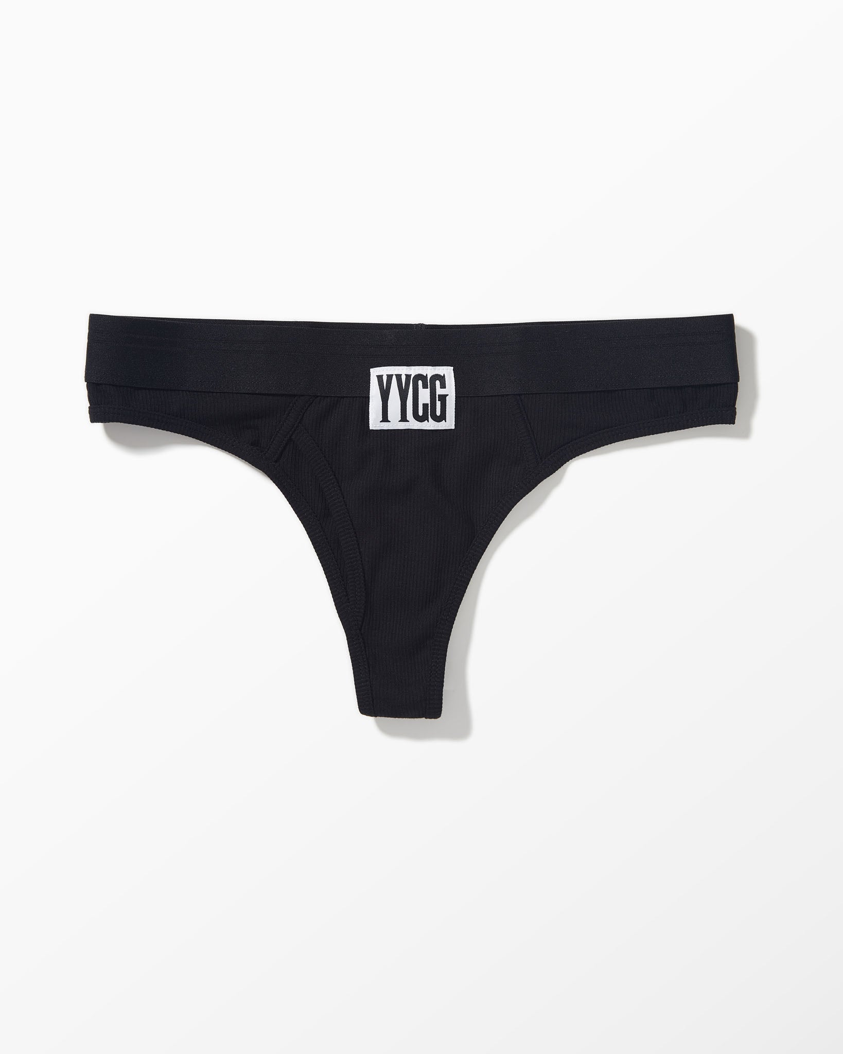 YYCG women's ribbed thong in gray white black – silky no-VPL rayon underwear