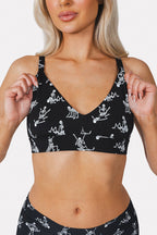 Shinesty The Bare Back Bones glow skeleton Boob Hammock plunge bralette – Halloween novelty