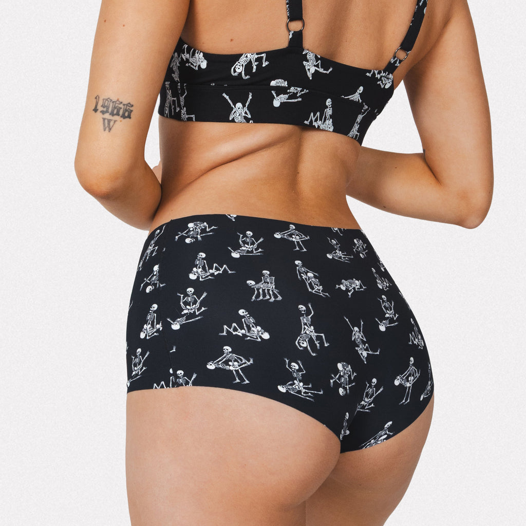Shinesty The Bare Back Bones Halloween skeleton seamless boyshort – spooky novelty underwear