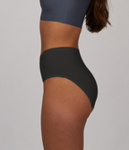 The Only Bra Hi-Waist Hug in Black, alternate front view on a white background.