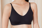 The Only Bra Only Adjustable Bra in Black, front view on a white background.