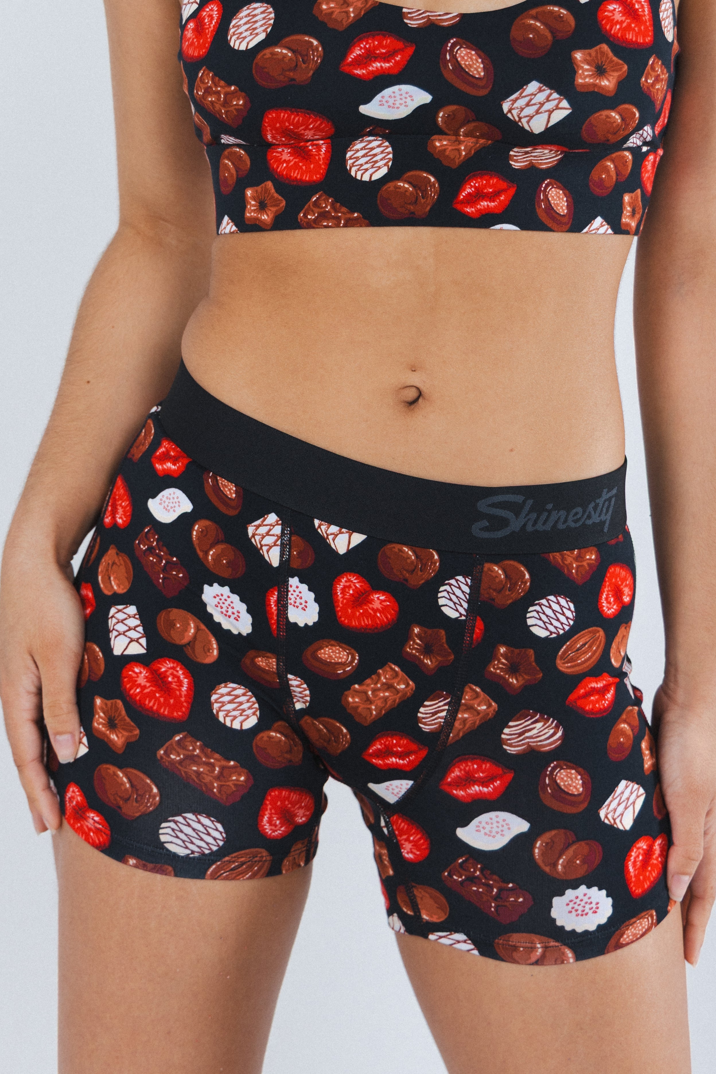 Shinesty The Bonbons naughty chocolates women's boxers – funny Valentine's novelty underwear