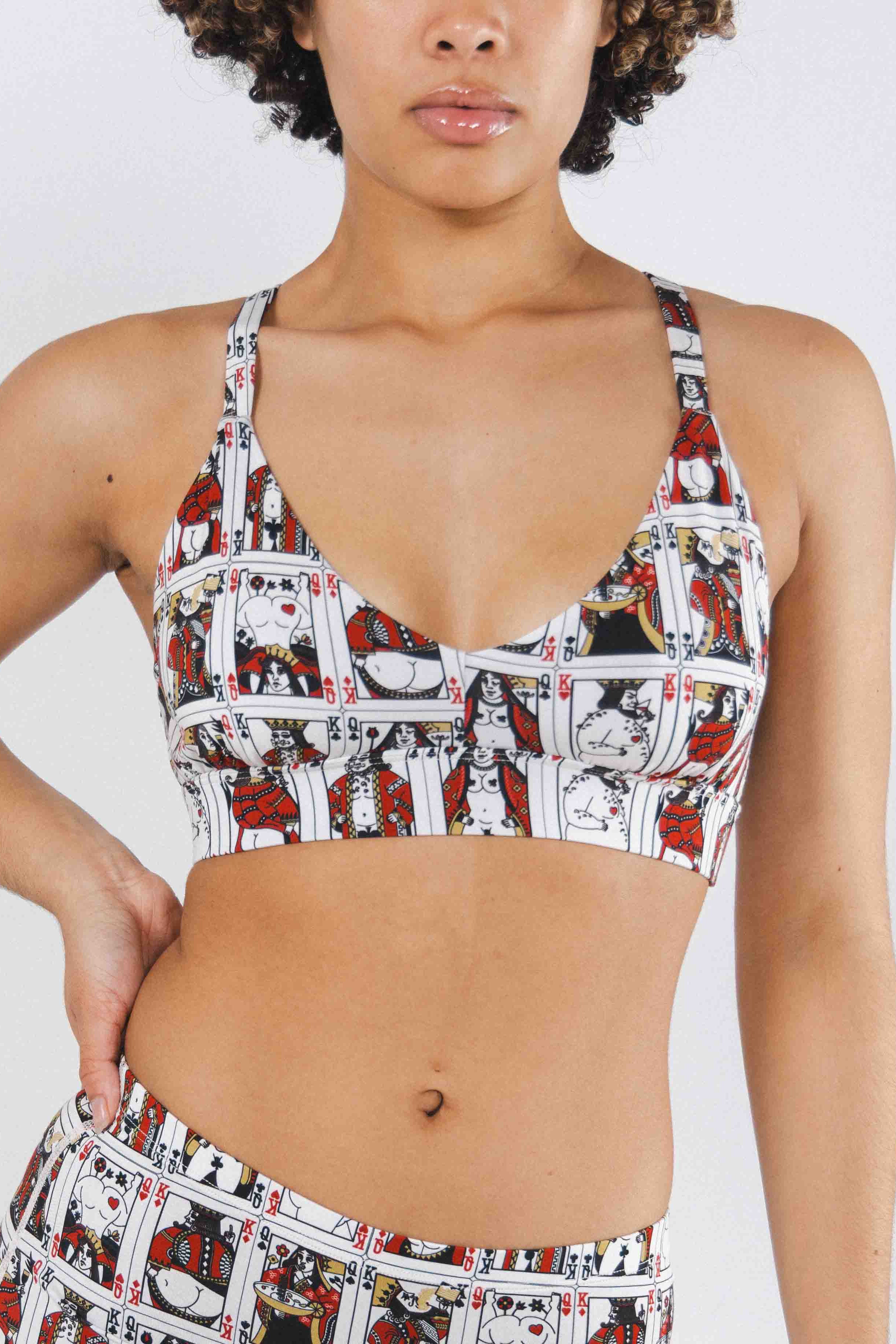 Shinesty The Bottomless Blackjack playing cards Boob Hammock plunge bralette – novelty