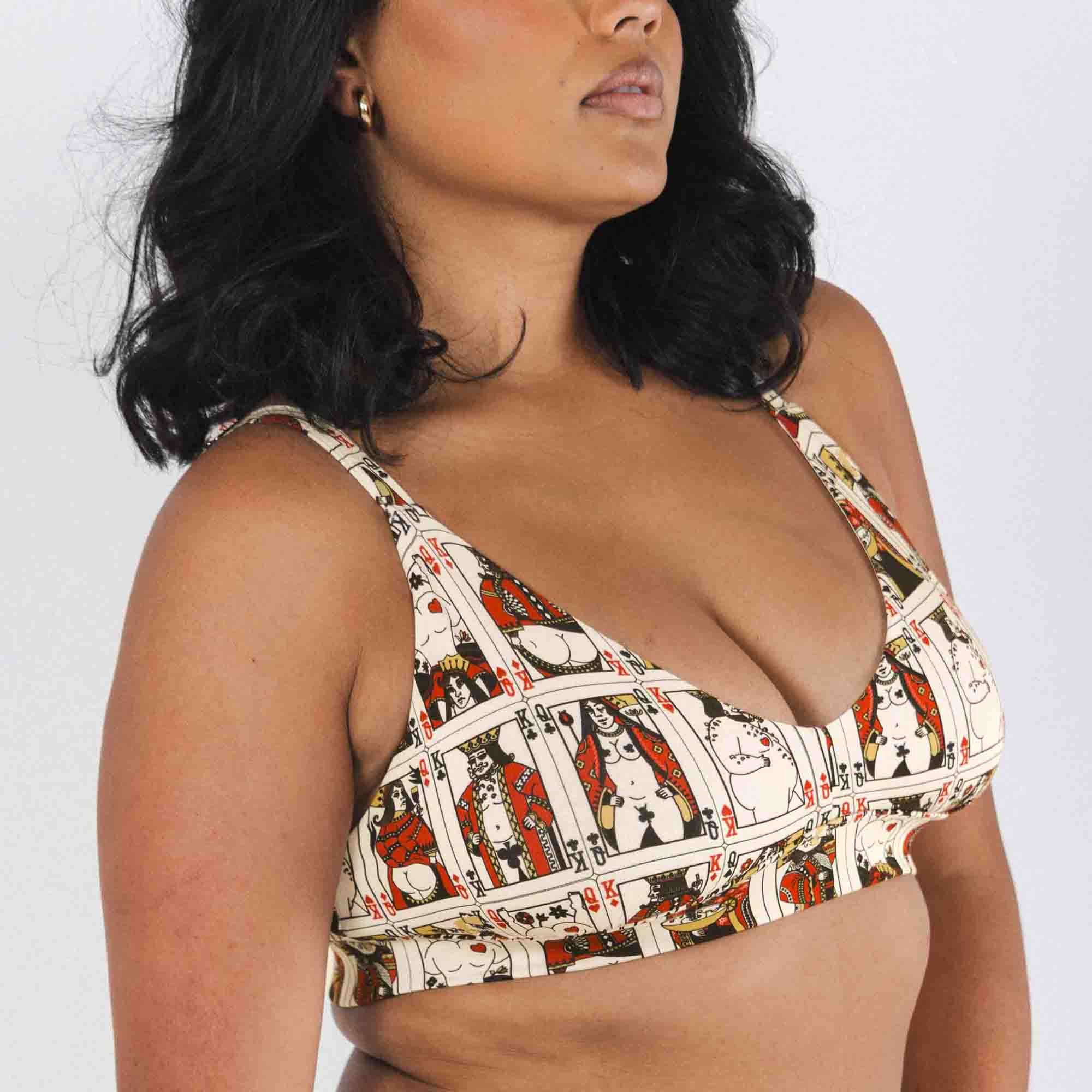 Shinesty The Bottomless Blackjack playing cards Boob Hammock plunge bralette – novelty