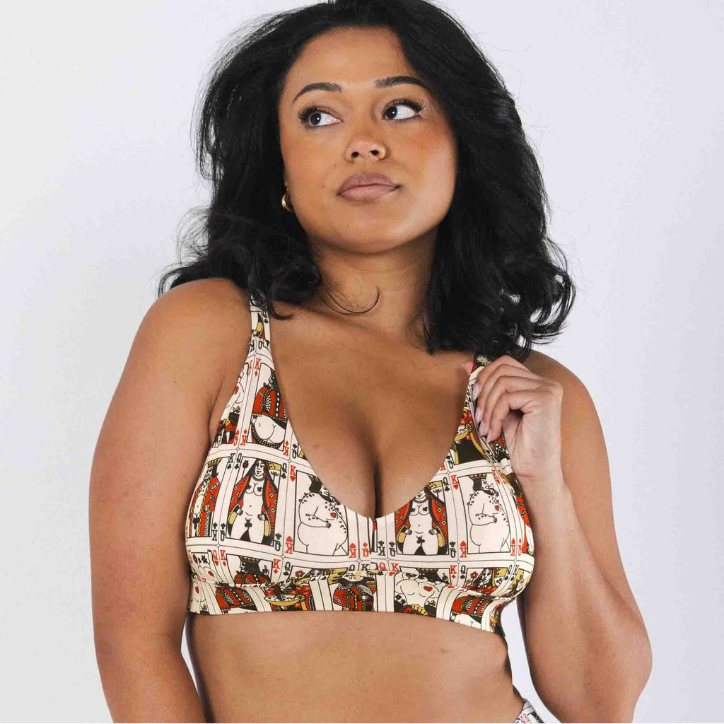 Shinesty The Bottomless Blackjack playing cards Boob Hammock plunge bralette – novelty
