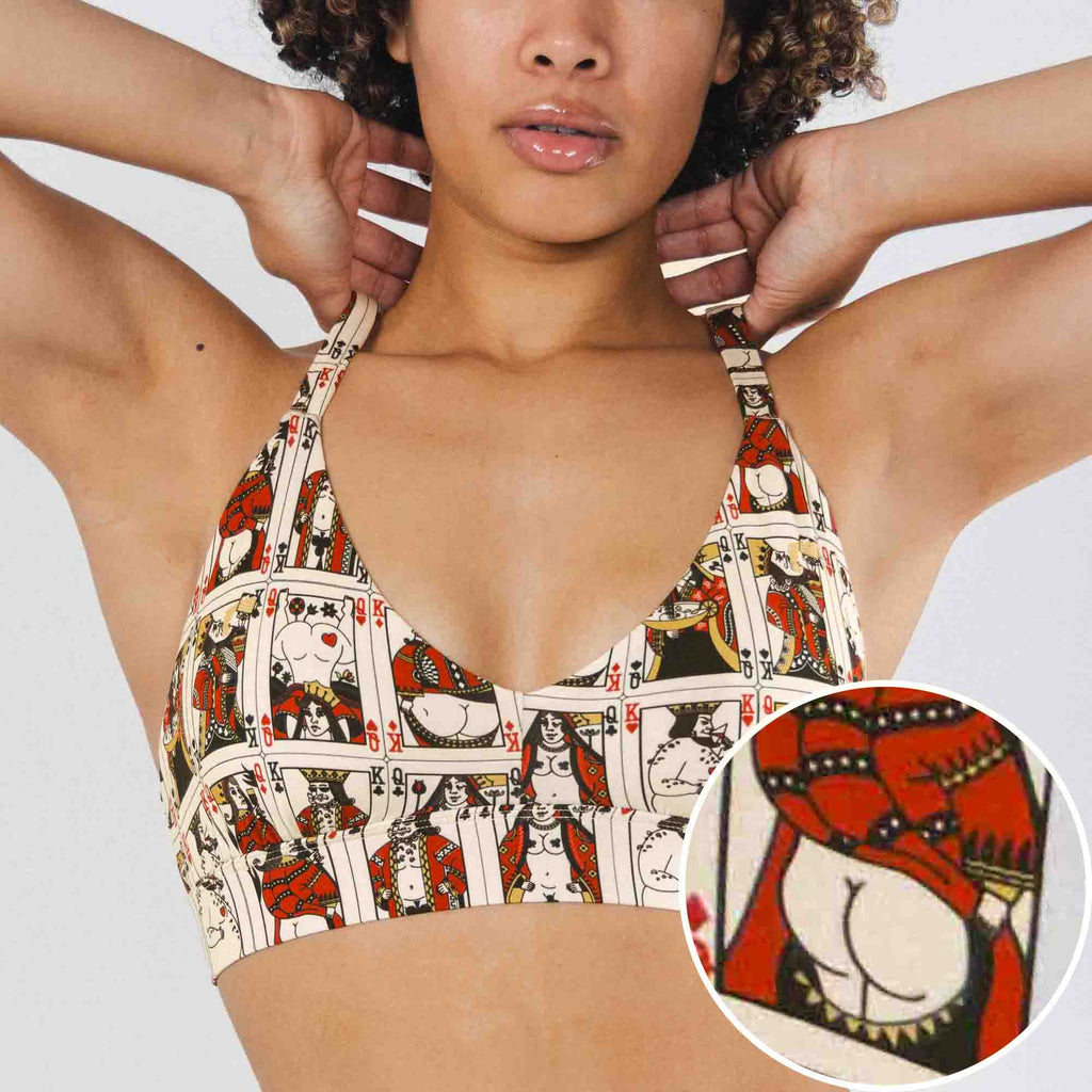 Shinesty The Bottomless Blackjack playing cards Boob Hammock plunge bralette – novelty
