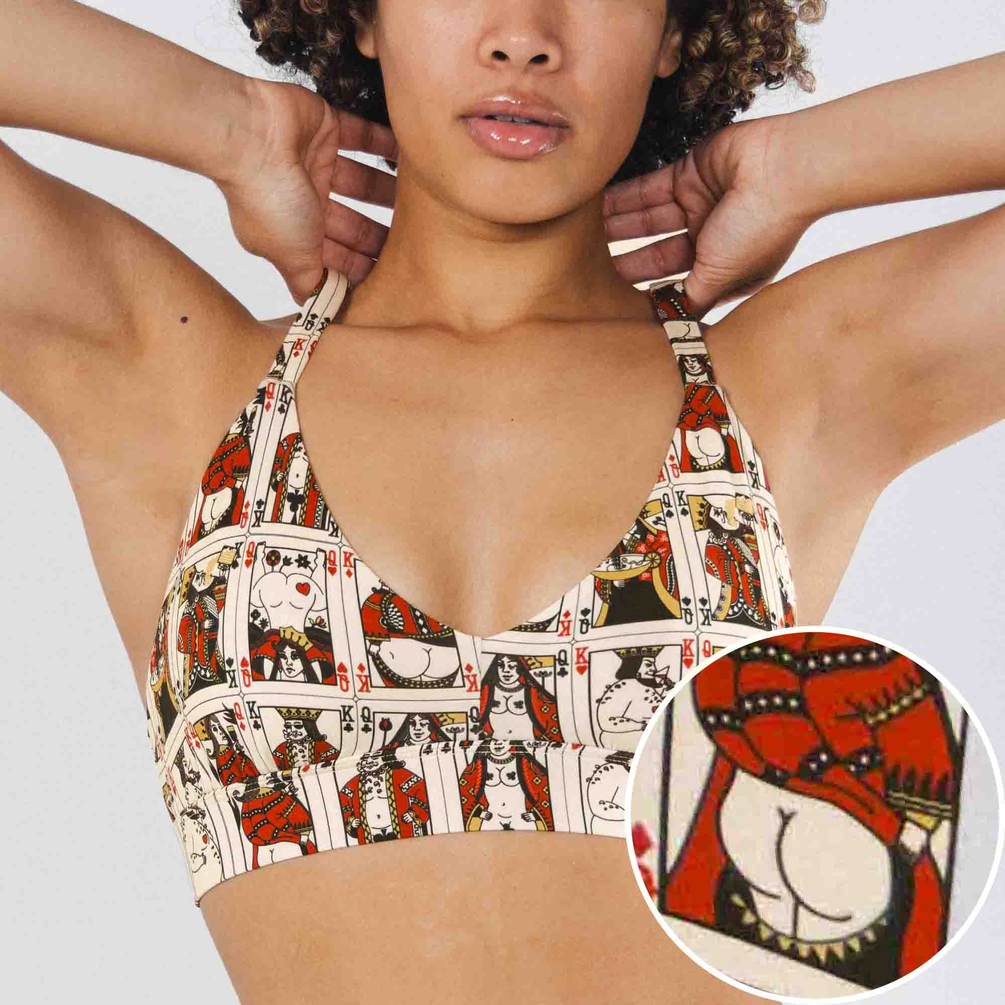 Shinesty The Bottomless Blackjack playing cards Boob Hammock plunge bralette – novelty