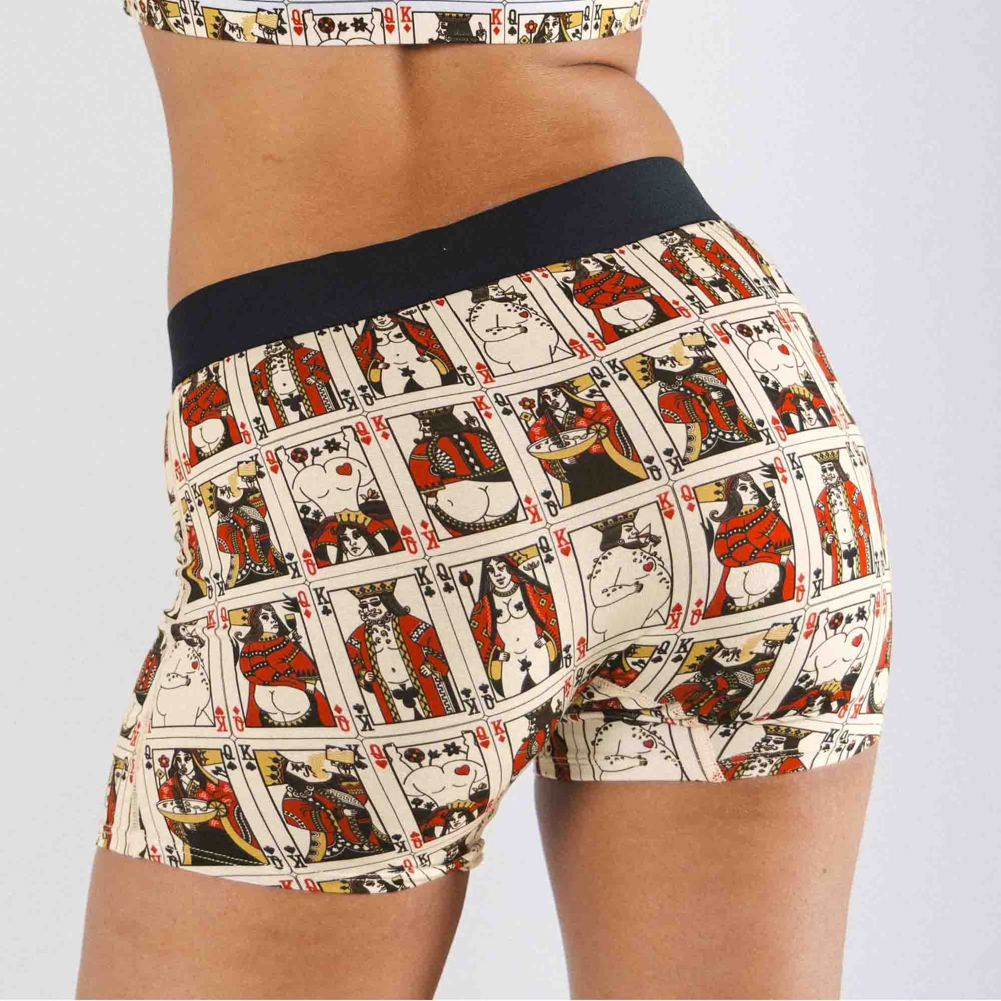 Shinesty The Bottomless Blackjack playing cards women's boxers – funny gambling novelty