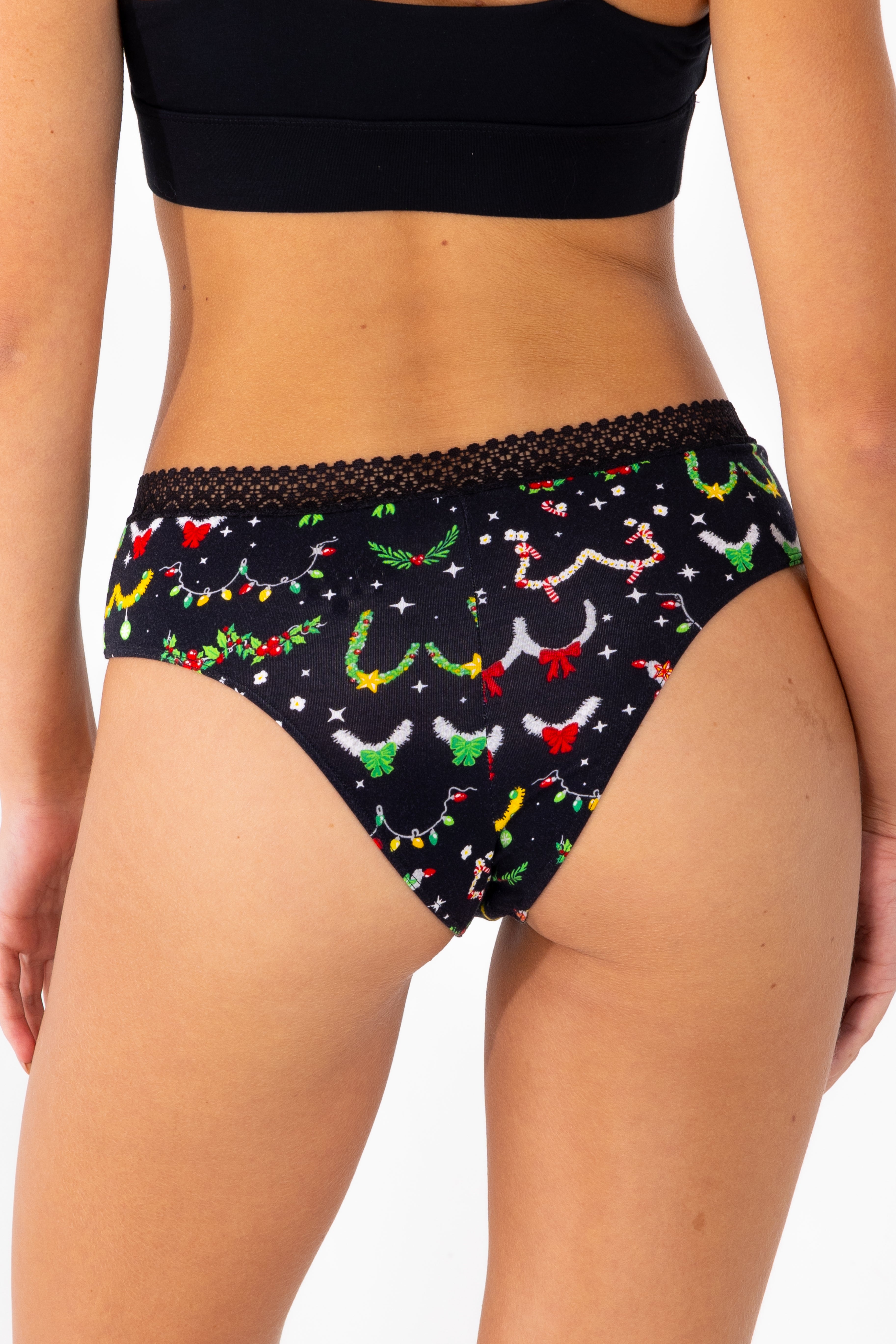 Shinesty The Goodie Garland Christmas tinsel lace trim cheeky panty – naughty Christmas