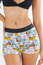 Shinesty The DMV Catastrophe license plates women's boxers – funny novelty lounge underwear