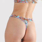 Shinesty The Go Get Em abstract tigers MicroModal thong – bold animal print novelty