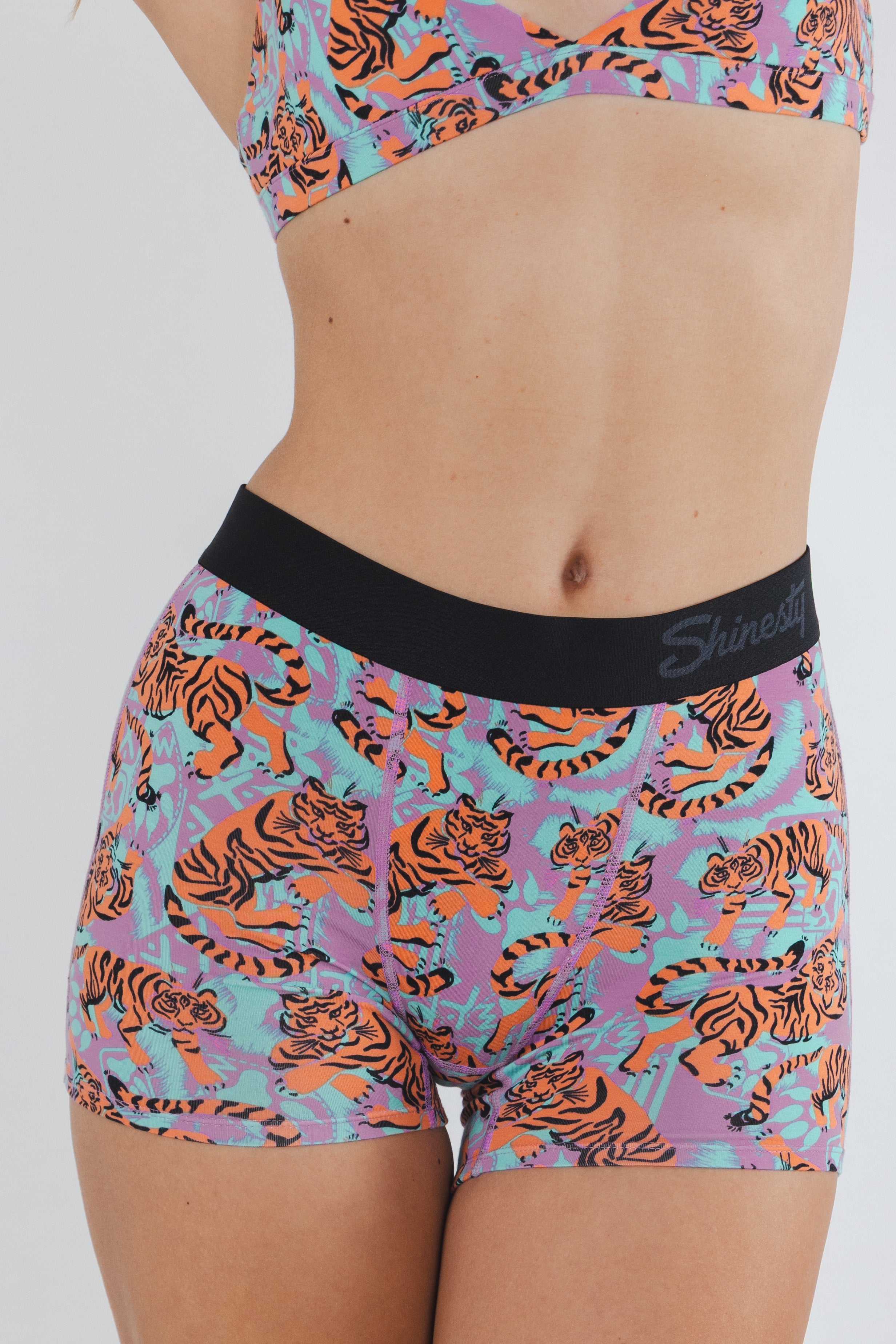 Shinesty The Go Get Em abstract tigers women's boxers – bold animal print novelty underwear