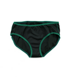 Dear Kate Hazel Hipster Full in Black with Green Trim, flat lay front view on a white background.