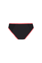 Dear Kate Hazel Hipster Full in Black with Red Trim, flat lay back view on a white background.