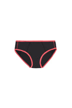 Dear Kate Hazel Hipster Full in Black with Red Trim, flat lay front view on a white background.