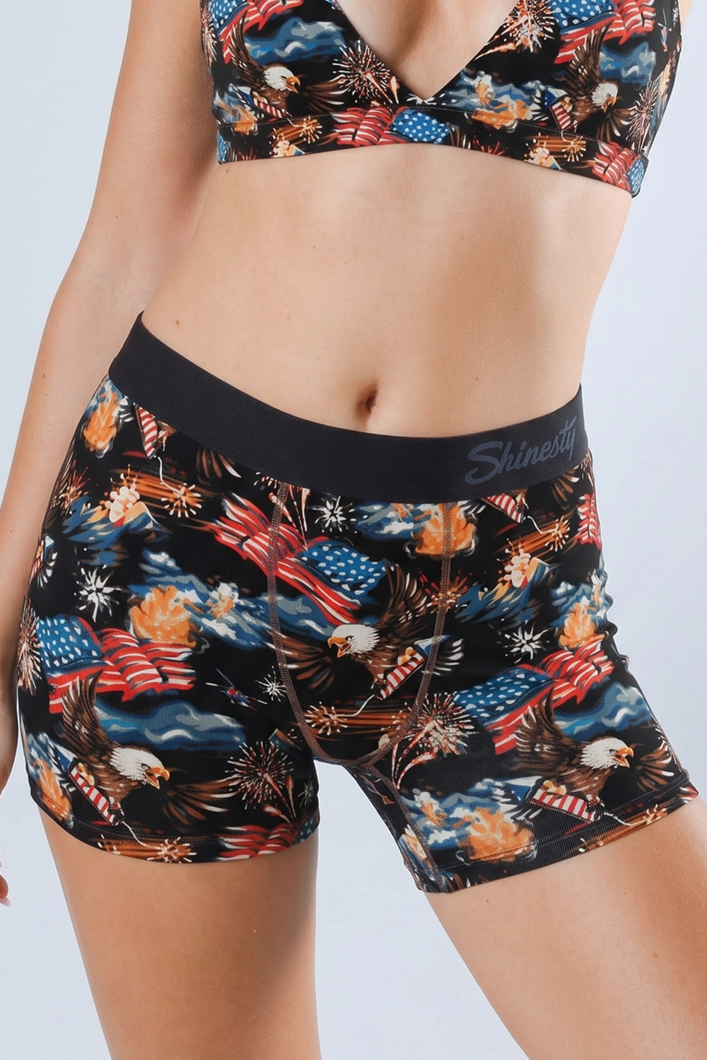 Shinesty The Declaration Americana eagles women's boxers – funny patriotic novelty underwear