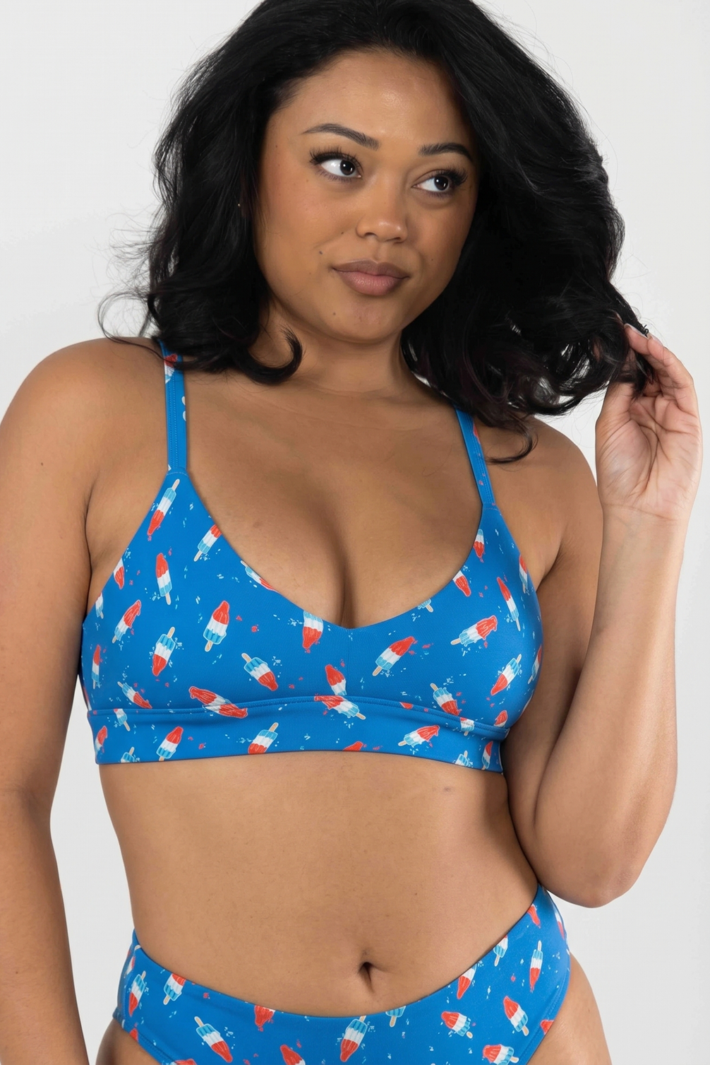 Shinesty The Popsicle Stick USA popsicle Boob Hammock plunge bralette – patriotic summer
