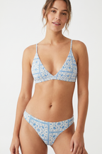 Shinesty The Santorini Santorini Blue Tile Seamless Thong – women's santorini blue tile print seamless thong