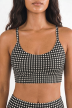 Shinesty The Blackberry Bramble Window Pane Scoop Bralette – women's window pane plaid print scoop bralette