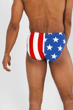 Shinesty The Mascot American flag Ball Hammock pouch swim brief – patriotic novelty swimwear