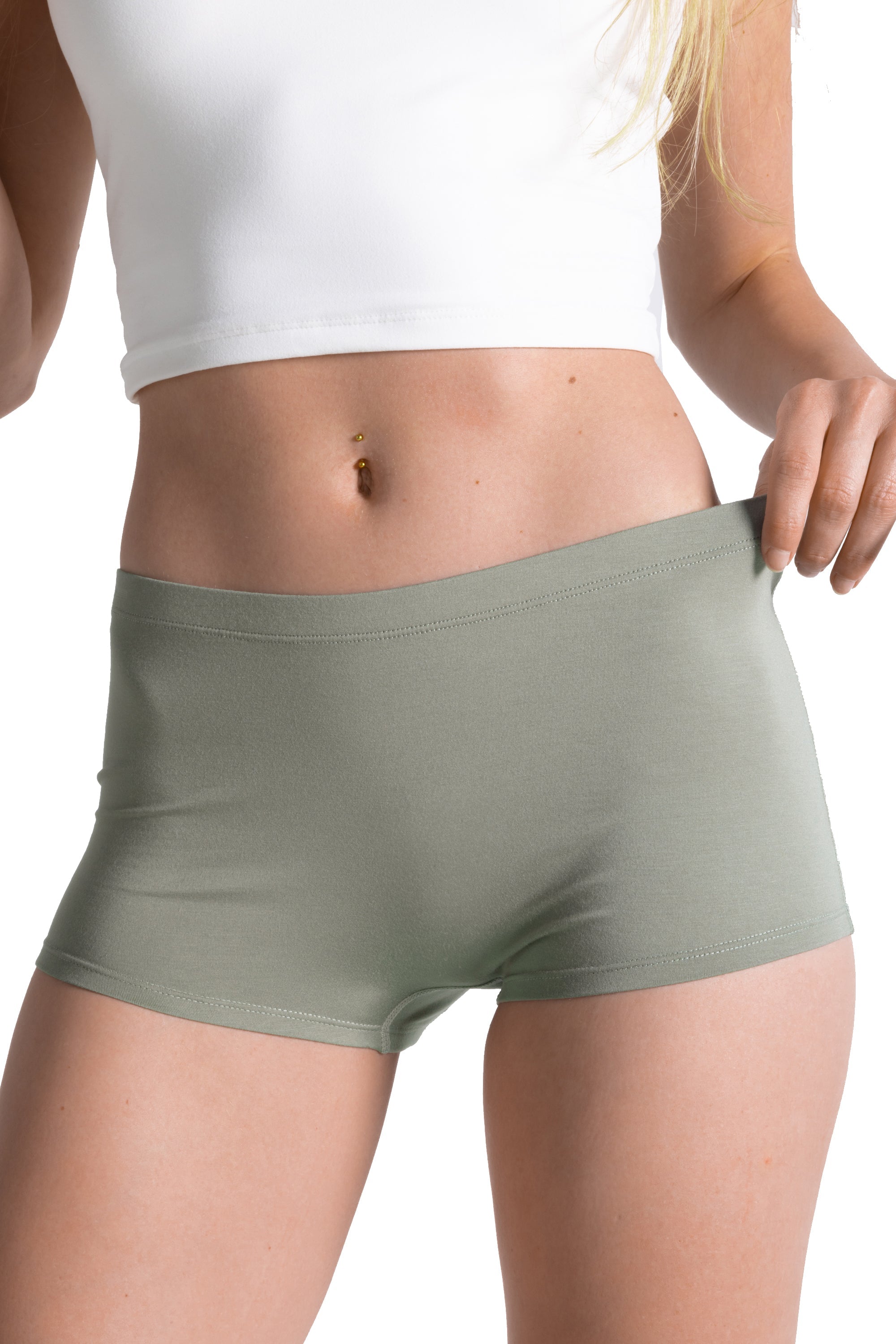 Shinesty The Manzanilla olive green modal boyshort underwear – earthy tonal novelty