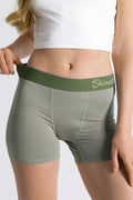 Shinesty The Manzanilla olive green women's boxers – earthy tonal novelty lounge underwear