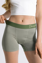 Shinesty The Manzanilla olive green women's boxers – earthy tonal novelty lounge underwear