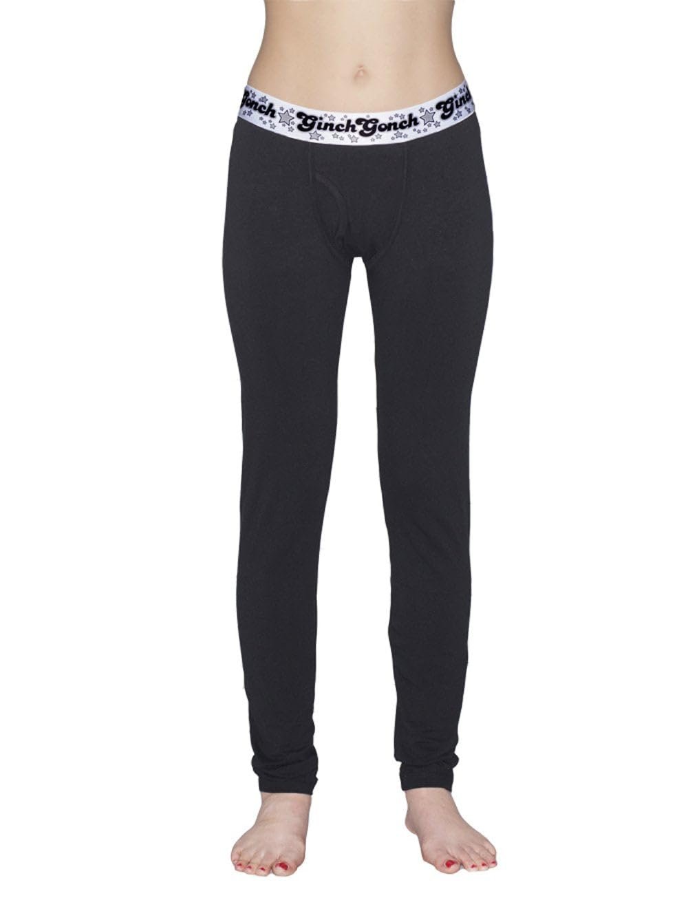 Ginch Gonch Women’s "Black Magic" Leggings – Essential Solid Black Cotton Long Johns & Loungewear