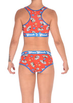 Showing the back of rear view of Ginch Gonch GG EMT boyfriend briefs showing full seat coverage and medical print stretch cotton