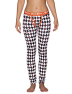 Ginch Gonch Backstage Pass Women's leggings in edgy diamond argyle print, 4-way stretch cotton with anti-muffin waistband, worn by model