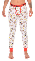 Ginch Gonch Gone Bananas Women's leggings in playful monkey and banana print, 4-way stretch cotton with anti-muffin waistband worn by a model.