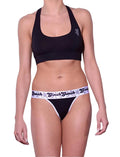 Ginch Gonch Women’s "Black Magic" Thong – Sleek Solid Black Cotton Stretch Thong