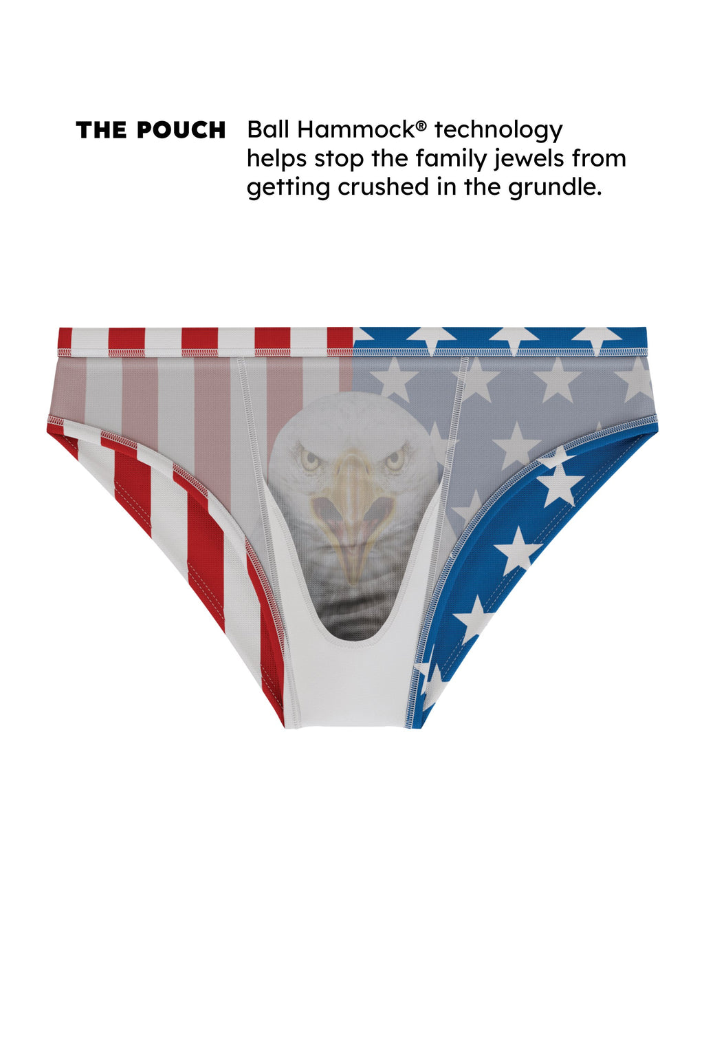 Shinesty The Mascot American flag Ball Hammock pouch swim brief – patriotic novelty swimwear