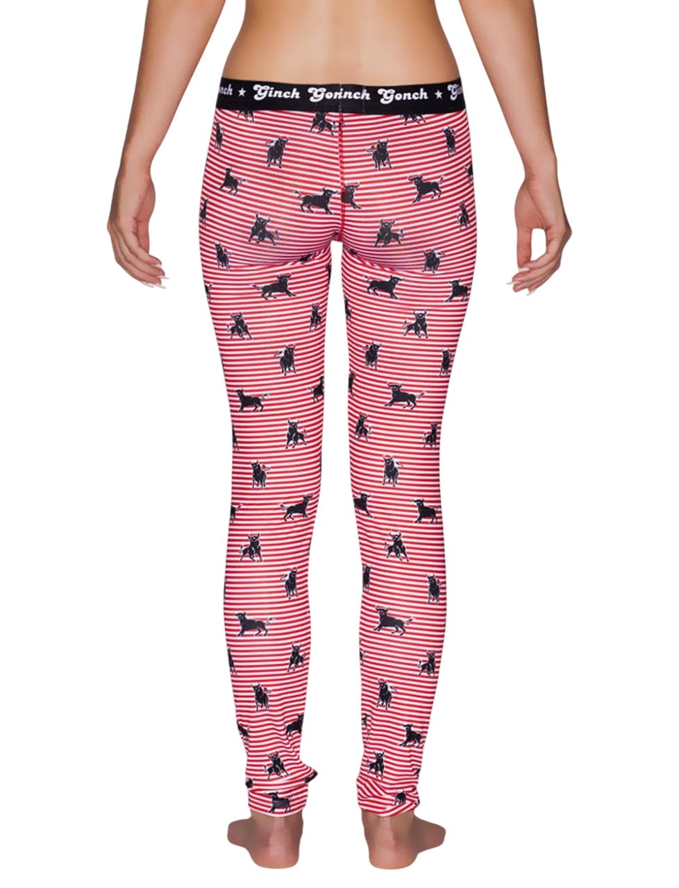 Ginch Gonch Women’s "Wild Bulls" Leggings – Fun Graphic Print Athletic Yoga Pants & Long Johns