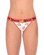 Ginch Gonch women's Gone Bananas monkey print thong – cotton novelty underwear