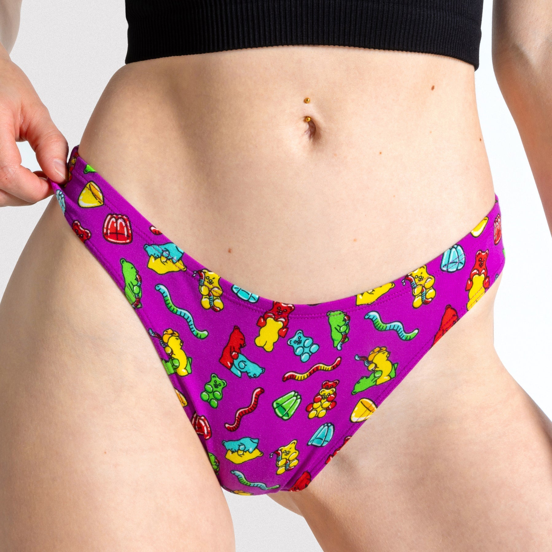 Shinesty The Naughty Bears gummy bears MicroModal thong – funny naughty novelty underwear