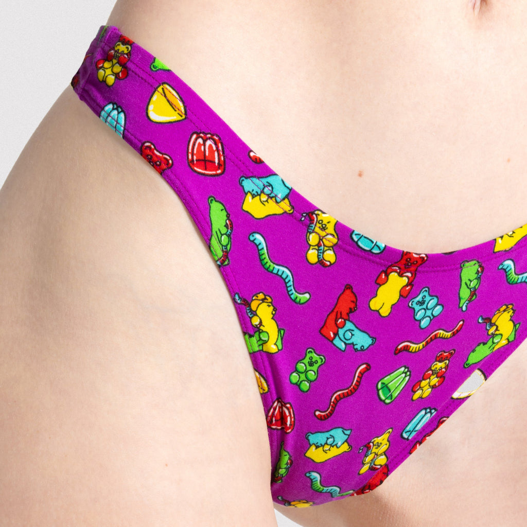 Shinesty The Naughty Bears gummy bears MicroModal thong – funny naughty novelty underwear