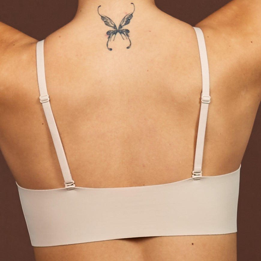 The Only Bra Only Adjustable Bra in Nude, alternate view on a white background.