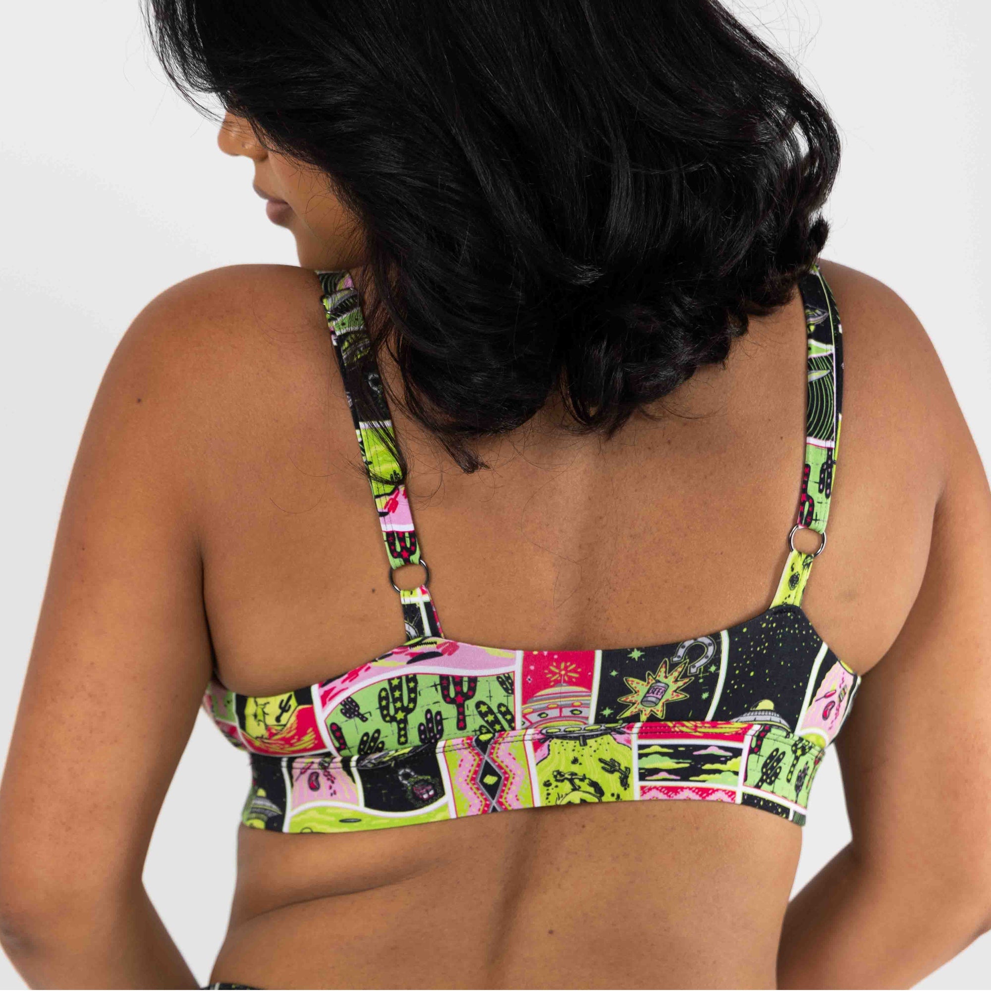 Shinesty The Area 51 retro alien Boob Hammock plunge bralette – funny novelty bralette