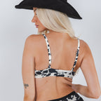 Shinesty The Graze Escape cowhide fringe Boob Hammock triangle bralette – western novelty