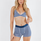 Shinesty The Mad For Plaid navy gingham women's boxers – classic plaid novelty underwear