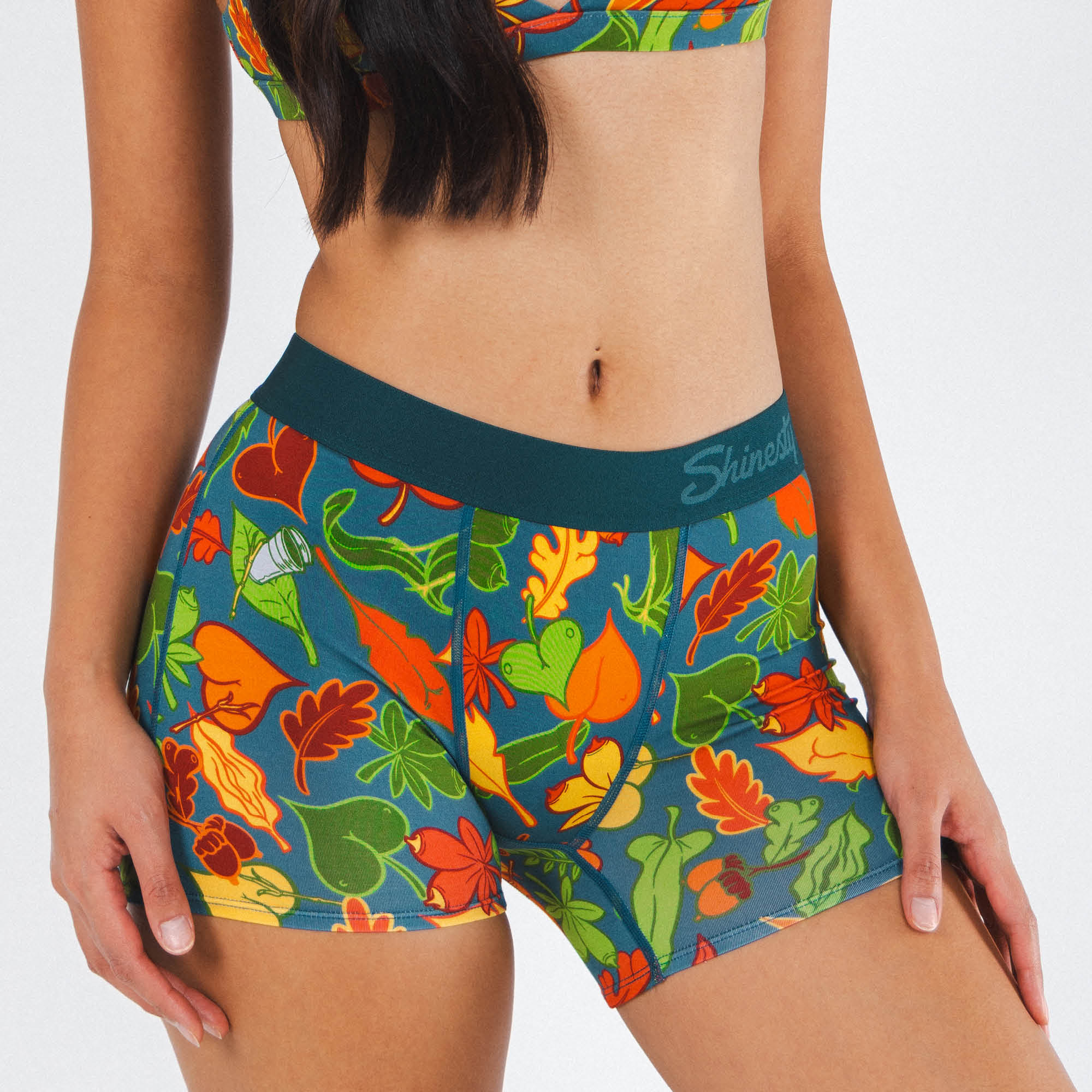 Shinesty The Leaf Peeps naughty leaves women's boxers – funny fall novelty underwear