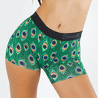 Shinesty The Fancy Feather peacock women's boxers – bold jewel tone novelty lounge
