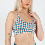 Shinesty The Swanky retro houndstooth Boob Hammock scoop bralette – bold patterned