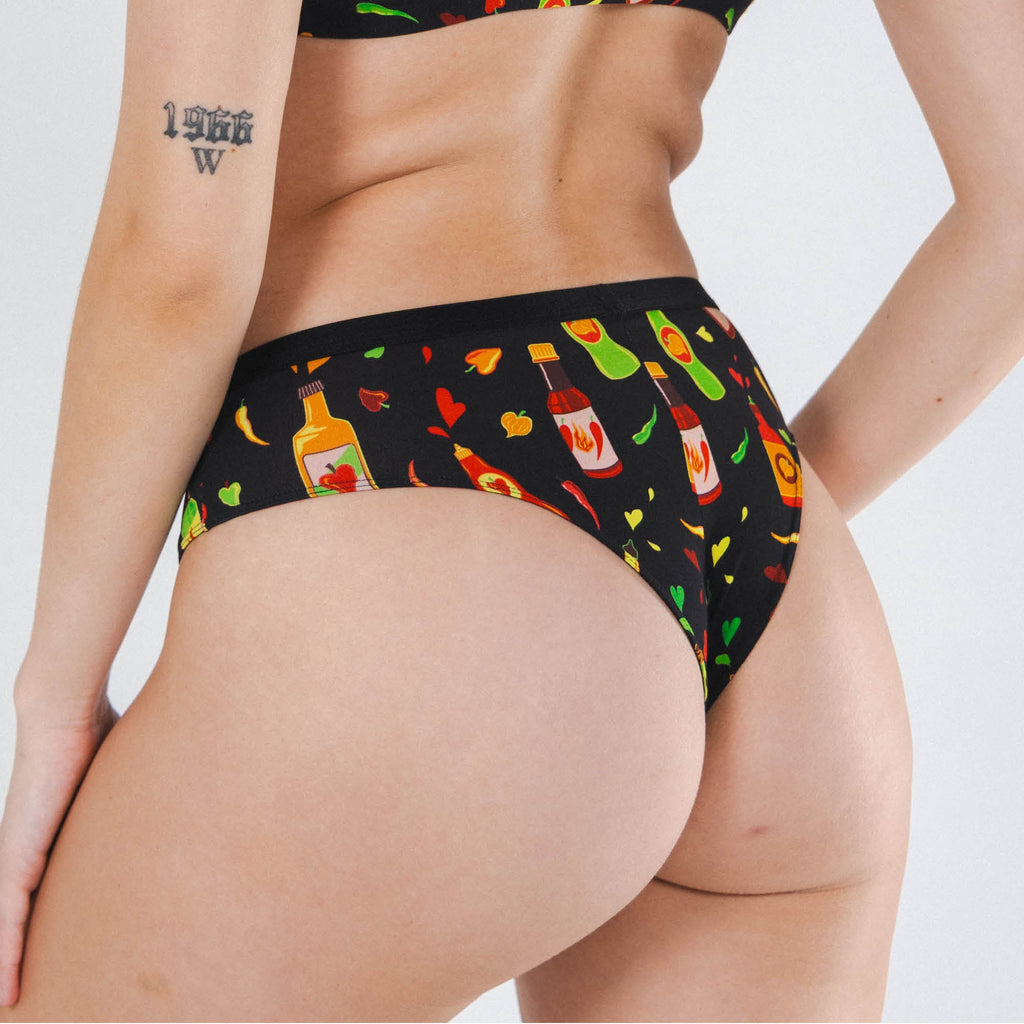 Shinesty The Gotcha Sriracha hot sauce cheeky underwear – funny food novelty