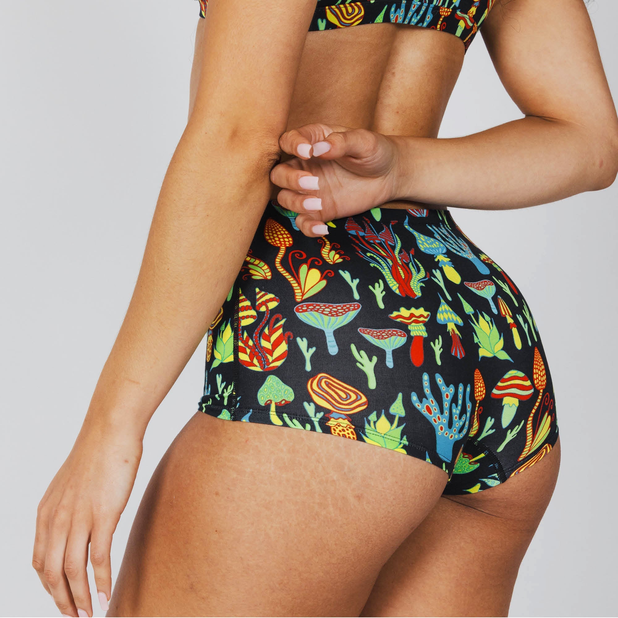 Shinesty The Super Shroom neon mushrooms modal boyshort underwear – funny neon novelty